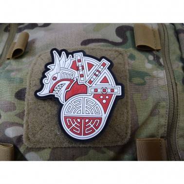 patch pvc viking dragon ship head rouge