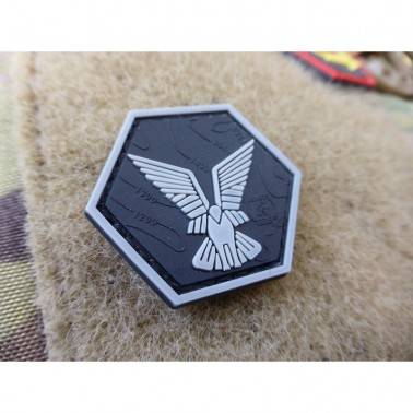 patch hexa scouts aigle gris fond noir