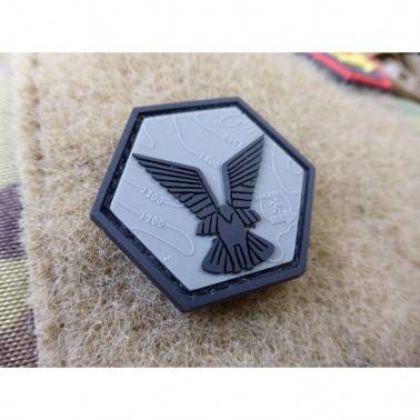 patch hexa scouts aigle noir fond gris