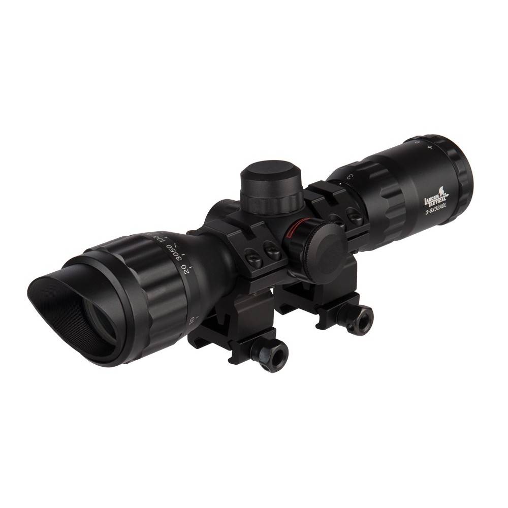 lunette 3-9x32 AOL  Mil-dot rouge et vert lancer tactical
