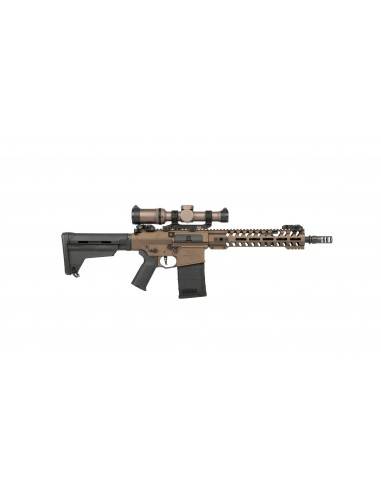 Pack AEG AR308M deluxe bi-ton ARES antisnipe avec silencieux, lunette et mallette