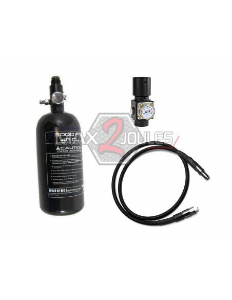 kit passage HPA bouteille regulateur et flexible NOIR type EU en quick disconnect