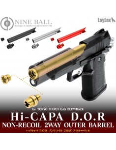 Outer barrel noir fileté alu pour HI-CAPA DOR tokyo marui NINEBALL 2