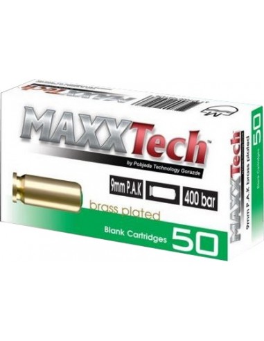 boite 50 cartouches à blanc 9mm 400bars MAXXTECH