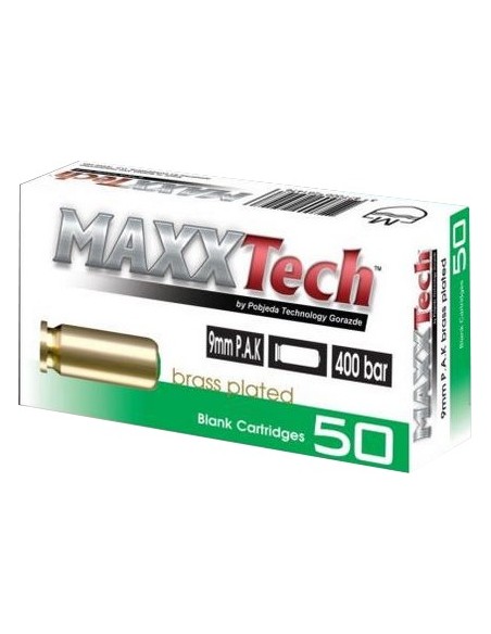 boite 50 cartouches à blanc 9mm 400bars MAXXTECH