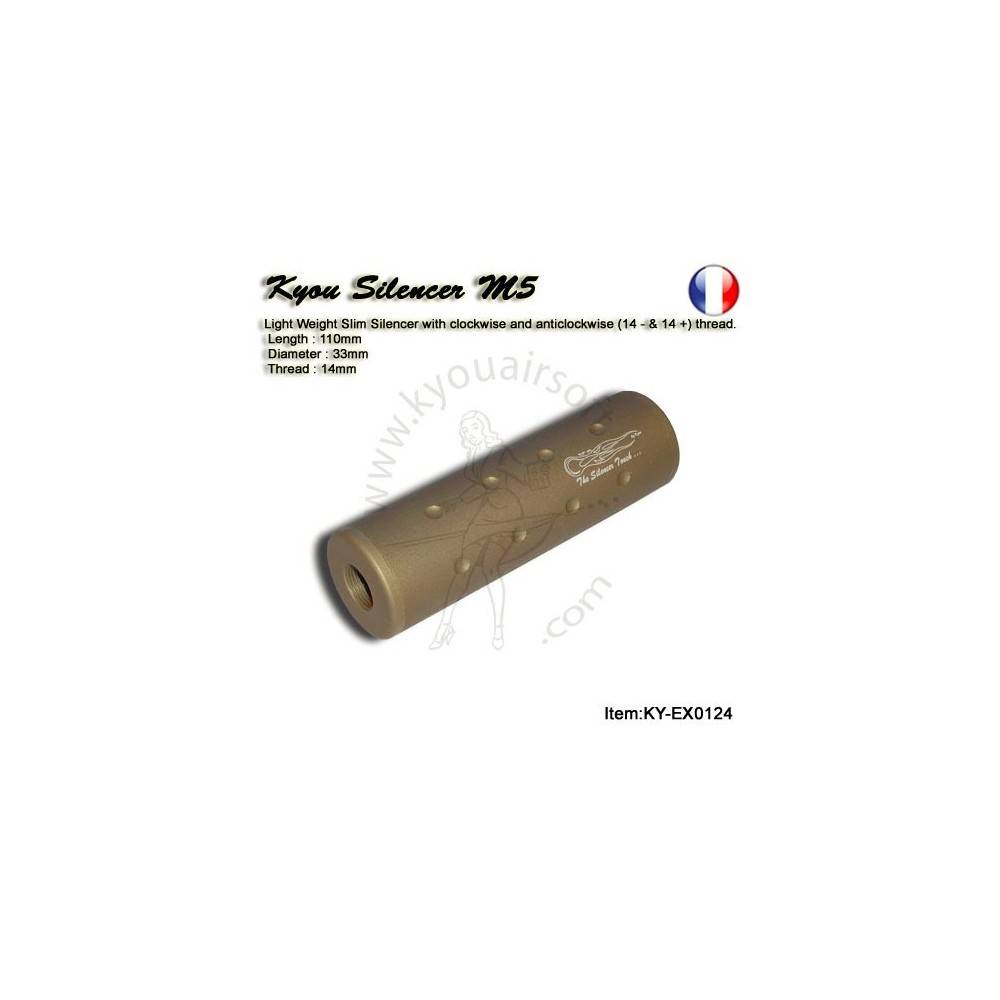 SILENCIEUX KYOU M5 TAN D33MM LONG 110MM 14(-)MM