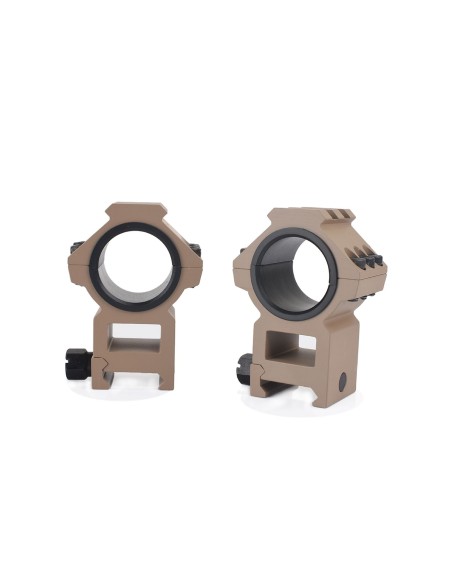 anneaux de montage pour lunettes tan diam 25.4mm ou 30mm avec rail superieur AIM-o Aim-O