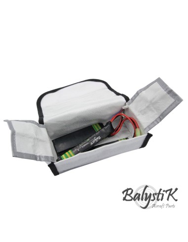 sac long ignifugé pour batterie lipo safebag