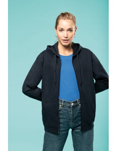Sweat-shirt zippé NOIR capuche unisexe IMPRIMABLE kariban