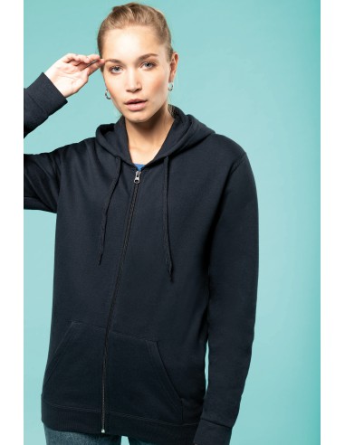 Sweat-shirt zippé NOIR capuche unisexe IMPRIMABLE kariban