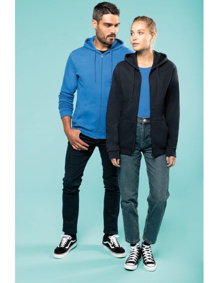 Sweat-shirt zippé NOIR capuche unisexe IMPRIMABLE kariban