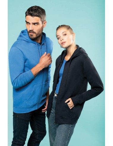 Sweat-shirt zippé NOIR capuche unisexe IMPRIMABLE kariban