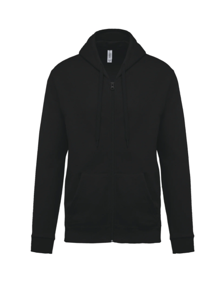 Sweat-shirt zippé NOIR capuche unisexe IMPRIMABLE kariban