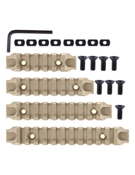 lot de 4 rails M-lok polymère TAN