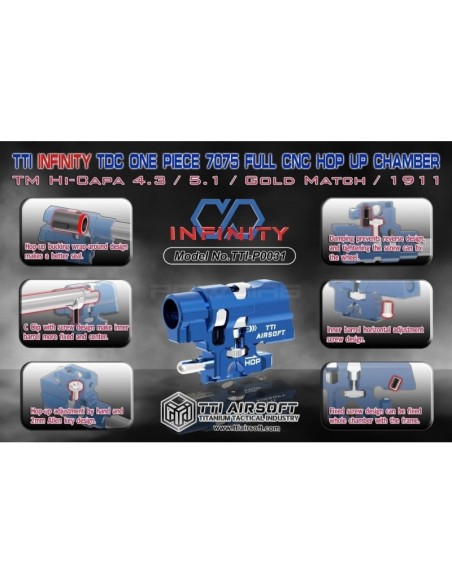 TTI Chambre Hop-Up CNC infinity TDC pour Hi-Capa - Rouge