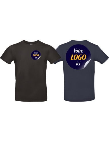 impression T-shirt coeur et dos de votre logo