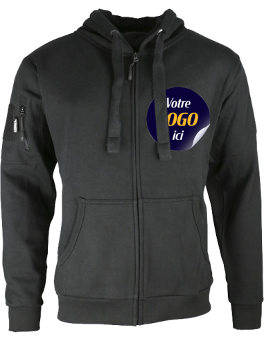 Veste KOMBAT avec fermeture avec impression coeur de votre logo