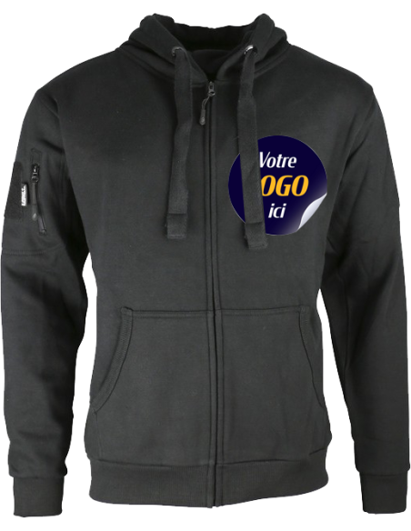 Veste KOMBAT avec fermeture avec impression coeur de votre logo