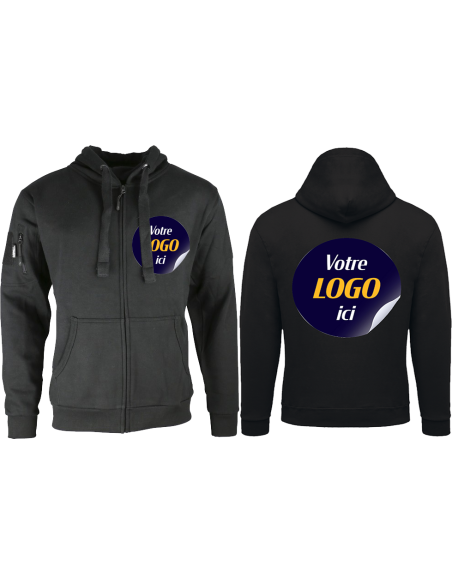 Veste KOMBAT avec fermeture avec impression coeur et dos de votre logo
