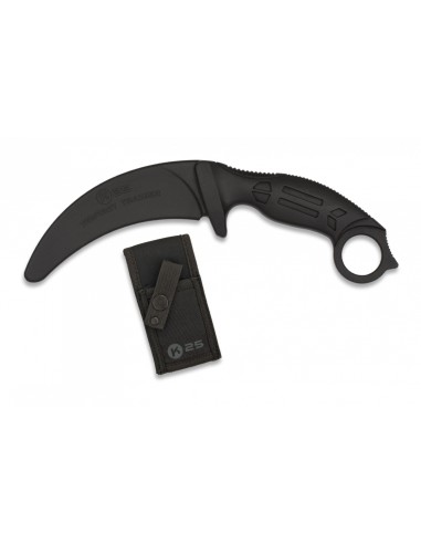 Couteau karambit d'entraînement incurvé NOIR caoutchouc K25