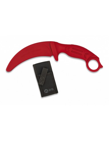 Couteau karambit d'entraînement incurvé ROUGE caoutchouc K25
