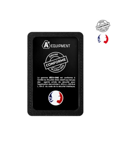 Porte carte VELCRO SECU-ONE noir A10