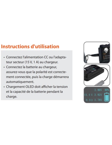 chargeur LIPO LI-ioN équilibré intelligent avec affichage DUEL CODE