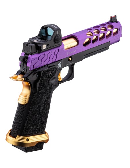 Hi-capa 5.1 GBB STRYK violet et or avec RMR LANCER TACTICAL