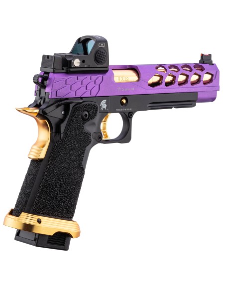 Hi-capa 5.1 GBB STRYK violet et or avec RMR LANCER TACTICAL