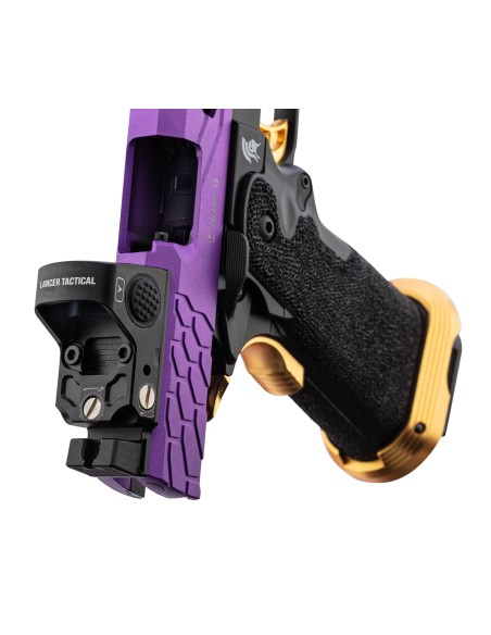 Hi-capa 5.1 GBB STRYK violet et or avec RMR LANCER TACTICAL