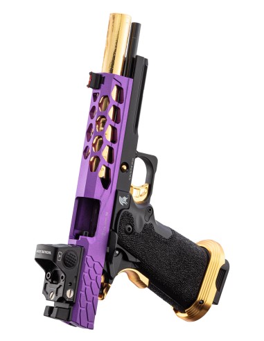 Hi-capa 5.1 GBB STRYK violet et or avec RMR LANCER TACTICAL