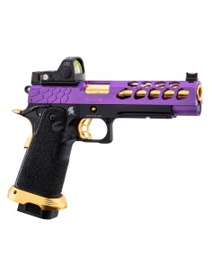 Hi-capa 5.1 GBB STRYK violet et or avec RMR LANCER TACTICAL
