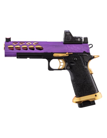 Hi-capa 5.1 GBB STRYK violet et or avec RMR LANCER TACTICAL