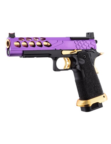 Hi-capa 5.1 GBB STRYK violet et or avec RMR LANCER TACTICAL lancer tactical