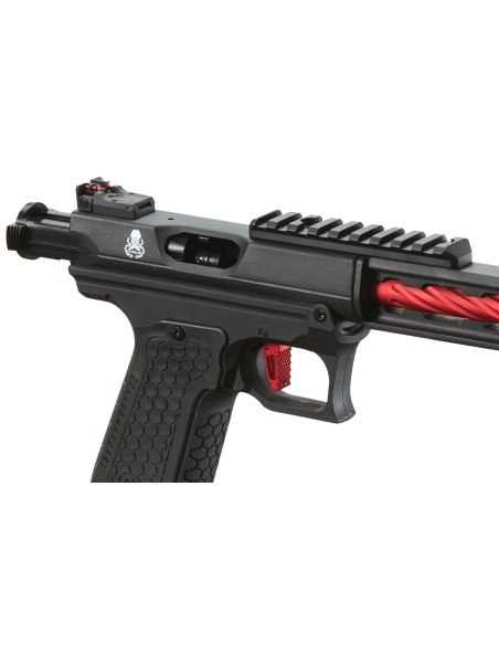 Replique type AAP GBB CTHULHU Lancer tactical custom noir et rouge + mallette lancer tactical
