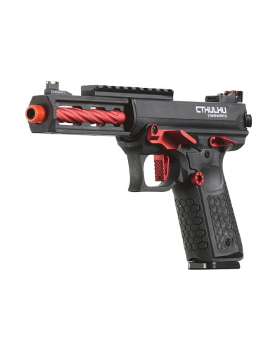Replique type AAP GBB CTHULHU Lancer tactical custom noir et rouge + mallette lancer tactical