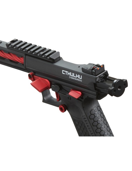 Replique type AAP GBB CTHULHU Lancer tactical custom noir et rouge + mallette lancer tactical