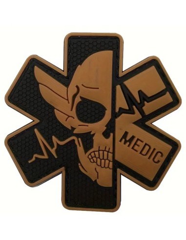 patch velcro PVC MEDIC hexa noir et brun