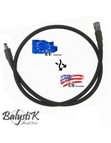 Balystik Ligne adaptateur EU - US HPA 8 mm tressée nylon noire balystik