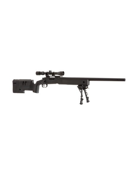Pack SNIPER SA-S02 Noir avec 3 chargeurs bipied et lunettes