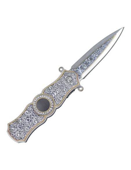 Couteau de poche pliant blanc sur roulement SCK cw-221 