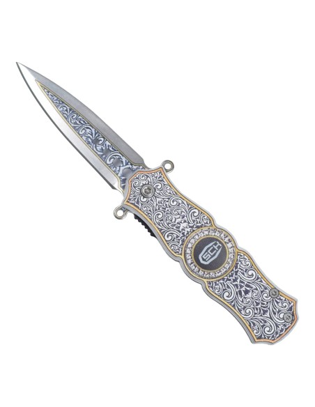 Couteau de poche pliant blanc sur roulement SCK cw-221