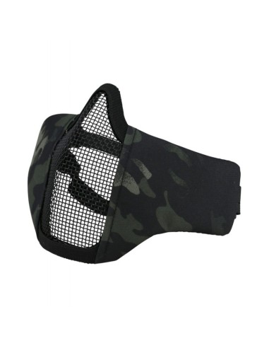 demi masque grillagé RECON camo BTP Black de déguisement