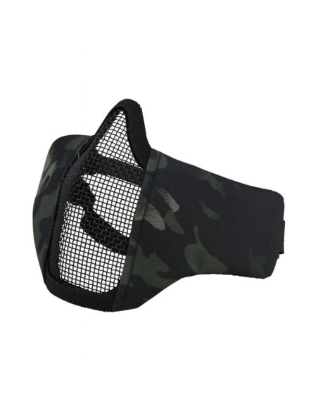 demi masque grillagé RECON camo BTP Black de déguisement