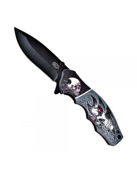 couteau de poche pliant faucheuse skull SCK