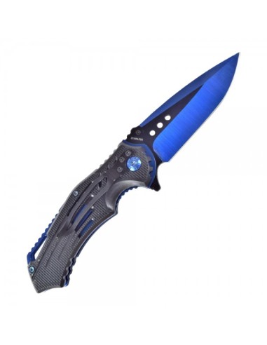 couteau de poche pliant bleu et noir SCK