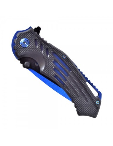 couteau de poche pliant bleu et noir SCK