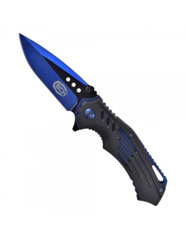 couteau de poche pliant bleu et noir SCK