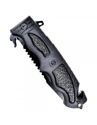 couteau de poche pliant noir avec brise vitre SCK