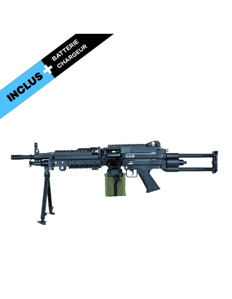 Pack M249 sa-f249 version para noire Mosfet + ammo box + lipo + chargeur